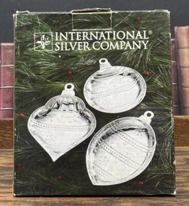 Vtg International Silver Company 3pc Ornament Bowl Set Made In USA  - Picture 1 of 11