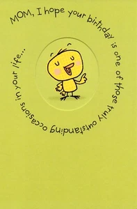 Carte d'anniversaire mignonne et drôle pour maman, bébé poussin blague par American Greetings +✉ - Photo 1/5