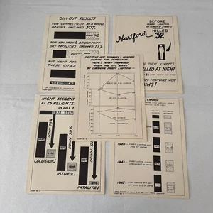 Vintage California Department of Highways Lighting Safety Chart Lot 5x - Picture 1 of 7