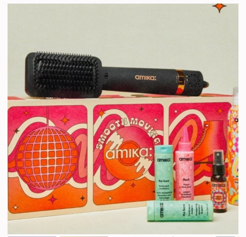 Kit de brillo champú acondicionador alisador suave húmedo a seco Amika Foto 1 de 4