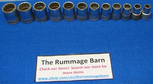 vintage S-K 1/2" drive --- 12 knurled sockets --- see pics --- 1 1/16" to 7/16" - Picture 1 of 4