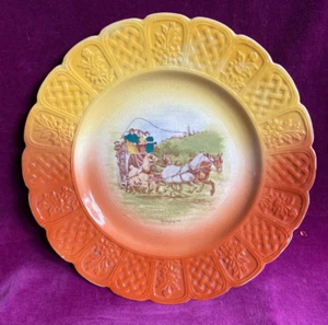 ANTIQUE GEORGE JONES & SONS CRESCENT CHINA PLATE. Titled Springing Em. - Foto 1 di 4