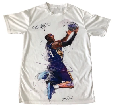 Kobe Bryant AOP Graphic T-shirt Front And Back Print White Adult Medium - Image 1 of 2
