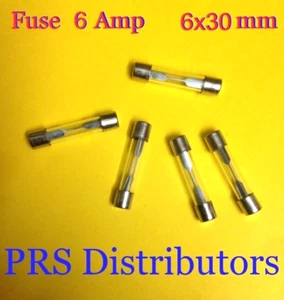 Fusible 6A 250V Fusible 6X30mm Fusible de Vidrio 6 Amp 250 Voltios 5 piezas VENDEDOR DE EE. UU. - Imagen 1 de 4