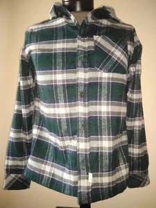 Laguna Long sleeve Plaid Hooded Button Down Flannel Shirt NWT Small - Picture 1 of 5