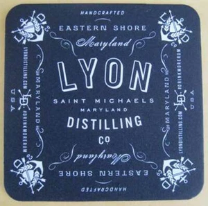 LYON DISTILLING CO., WHISKEY, Malt Whisky COASTER, Mat, Saint Michaels, MARYLAND - Picture 1 of 2
