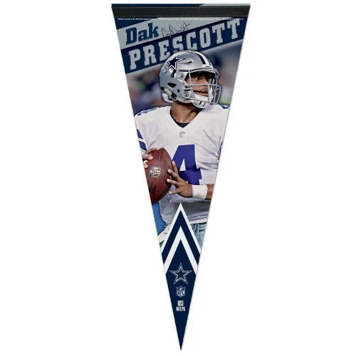 DAK PRESCOTT DALLAS COWBOYS PREMIUM QUALITY PENNANT 12"X30" BANNER  - Image 1 of 1