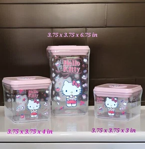 Lovely Sanrio Hello Kitty Air Tight Storage Containers, 3 Sizes, Moisture Proof - Picture 1 of 4