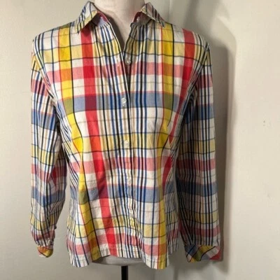 Camisa de algodón Béchamel, M, rayas a cuadros, manga larga con lengüeta enrollable, abotonada. Foto 1 de 4