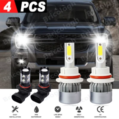 For Ford Ranger 2001-2010 -4X 6000K LED Headlight High Low Beam + Fog Light Bulb - Image 1 of 4