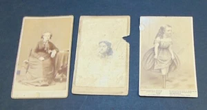 Two Civil War Era CDV Photos + New Balmorals Trade Card - Picture 1 of 2