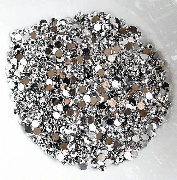 1000 pedrería cristal parte posterior plana acrílico facetado 1 mm 2 mm 3 mm 4 mm 5 mm 7 mm 11 mm Foto 1 de 1