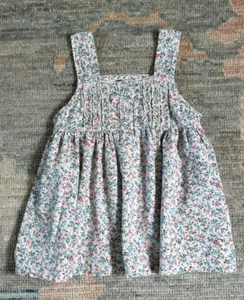 New Petite Plume Floral Print Sleeveless Swing Top Botton Ruffle Detail Size 6 - Picture 1 of 5