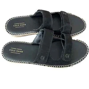 NEW Cole Haan Cloudfeel Espadrille Slide Sandal Women’s 11 Black - Picture 1 of 7