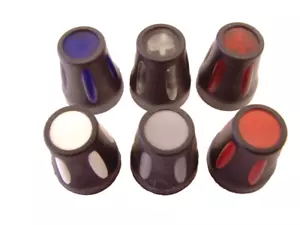 10x Drehknopf für 6mm Flachachse, Poti Encoder, Potiknopf zweifarbig, Waldorf - Bild 1 von 3