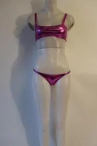 Womens Lisa Marie Fernandez Purple Metallic Foil 2pc Swim Bikini Bottom Sz 2 * - Picture 1 of 9