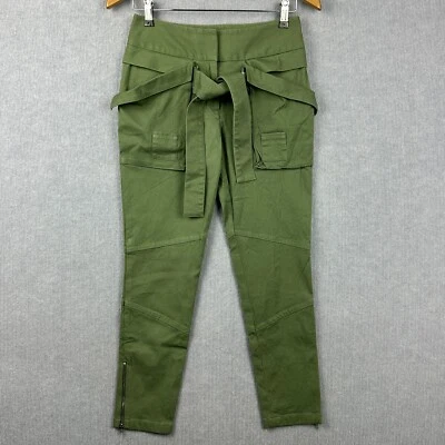 Sass Bide Pants Womens Size 6 W28xL24 Green Palazzo Ankle Zip High Rise — 第 1/4 张图片