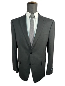 IZOD Mens Black Charcoal STRETCH ATHLETIC FIT Suit Blazer Sport Coat Jacket 42R - Picture 1 of 9