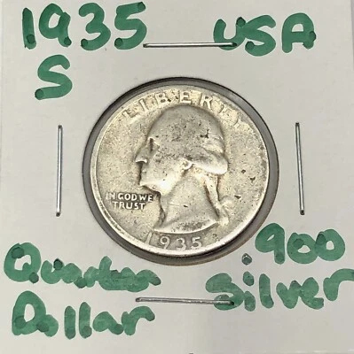 1935 S Washington .900 Silver Quarter Dollar - Key Date Low Mintage 1 - Image 1 of 3