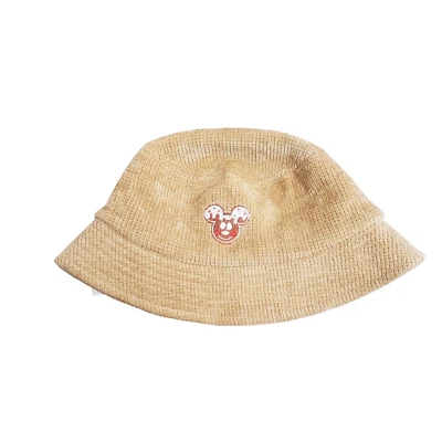 Mickey Gingerbread Cookie Navidad Pana Cubo Sombrero Beige Nuevo con Etiquetas Foto 1 de 4