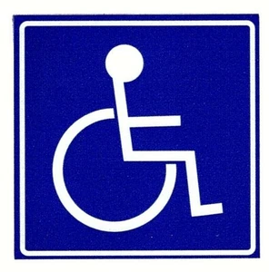 HANDICAPPED 3" x 3" DISABLED WHEELCHAIR SYMBOL ADA Highly Reflective Decal  - Picture 1 of 1