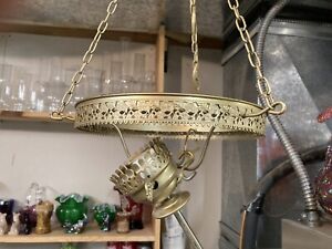Vintage 10" Hanging Lamp Frame for Parts Or Restoration