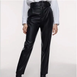 Zara Faux Leather Belted Pants new without tag - Picture 1 of 9