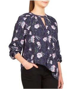 Eshakti Womens 2X 24W Top Boho Purple Floral Ballon Sleeve Cottagecore Romantic - Picture 1 of 12