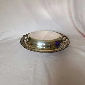 Oneida Silversmith Silver Plated Oval Covered Serving Vegetable Dish Handles - Picture 1 of 10