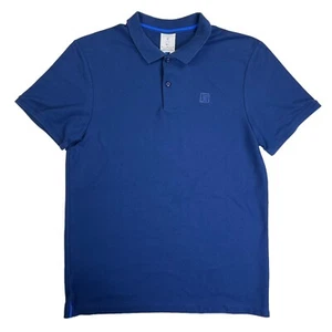 Nike Roger Federer Slim Fit Pique Performance Polo Men’s Medium Tennis Golf Blue - Picture 1 of 10