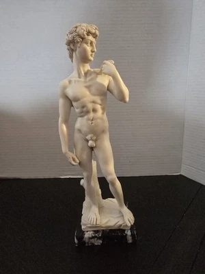 Rare Vintage Italian Roman David Sculpture Marble Base G Ruggeri - Image 1 of 4