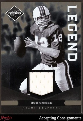 2011 Limited Threads #132 Bob Griese GAME USED JERSEY 85/99 Dolphins - Image 1 of 2