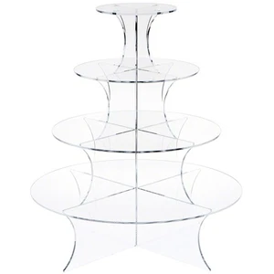 Plymor Clear Acrylic Graduated 4-Tiered Round Display Riser, 21.75" H x 19" W - Picture 1 of 1