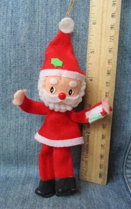 POSABLE PIXIE SANTA CLAUS Vintage Christmas Tree Ornament Made In Japan ORN47 - Picture 1 of 3