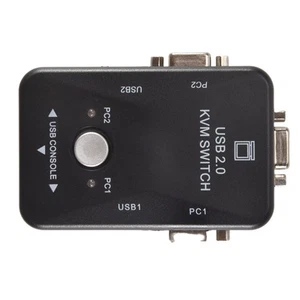 Usb Kvm Switcher 2 Port Vga Svga Box Usb 2.0 Mouse Keyboard 1920X1440 2852 - Afbeelding 1 van 6