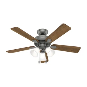 Hunter 50882 Swanson Ceiling Fan 44 inches Matte Silver - Picture 1 of 10