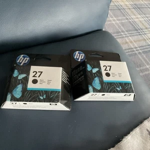 HP 27 Black Ink Cartridge Genuine, New X 2 - Photo 1/12