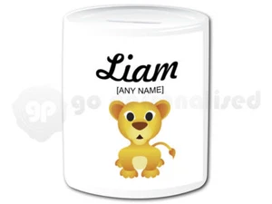 Caja de dinero de cerámica personalizada - diseño de cachorro de león - Imagen 1 de 1