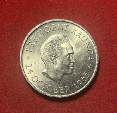 Zambia 1965 5 Shillings BU Copper-Nickel Coin 10K Mintage KM#4 T4459a - Image 1 of 2