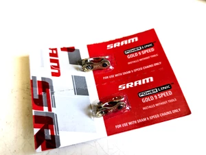 2x Sram Kette Power Lock Quick Split Link Ersatz 9 Gang Fahrrad Bike Gold UK - Bild 1 von 1