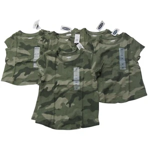 Old Navy Baby & Toddler Girls Short Sleeve Crew Neck Cotton Olive Camo T-Shirt - Picture 1 of 12