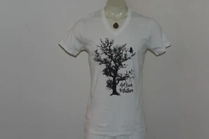 True Religion Men's White T-Shirt Size M With Custom Print Get Back To Nature - Picture 1 of 6