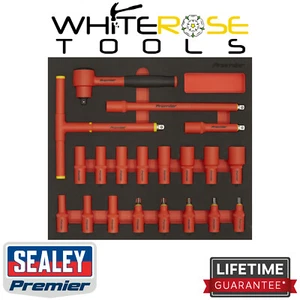Sealey Insulated Socket Set Tool Tray 20pc 3/8"Sq Drive 6pt WallDrive® VDE - Picture 1 of 6
