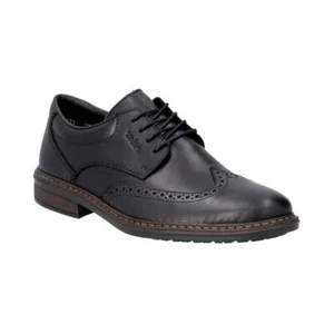 Rieker 17620-00 Mens Black Leather Lace Up Brogue Dress Shoes Save £10 On RRP - Picture 1 of 11