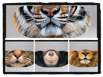 Face Mask / Mouth Cover ANIMAL DESIGNS Reusable WASHABLE UK Seller  - Image 1 of 4