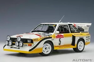1/18 Audi Quattro S1 #5 Vincitore Rally Sanremo 1985 Modellino Auto di AUTOart 88503 - Foto 1 di 8