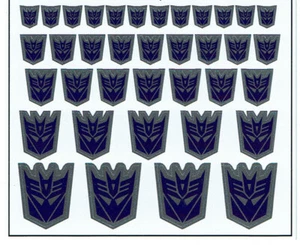 TRANSFORMERS GENERAZIONE 1, G1 ETICHETTE/ADESIVI DECEPTICON - Foto 1 di 1