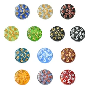26pcs Moon Star Glass Beads Lampwork Flat Round Beads for Jewelry DIY - Picture 1 of 7