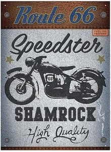 Señal de metal Route 66 Speedster trébol 410 mm x 300 mm (rh) - Imagen 1 de 1