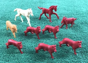 Vintage 1950-60's Plastic Farm Animals Herding Dogs, Lamb, Billy Goat & Horses - Picture 1 of 5